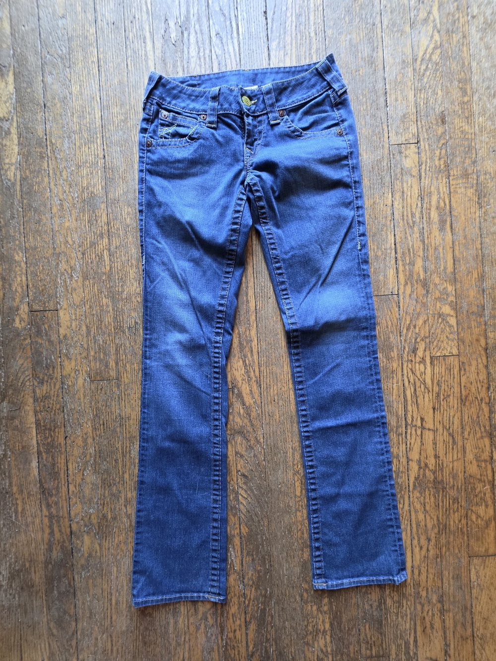 True Religion Women's Straight Leg Dark Blue Jeans